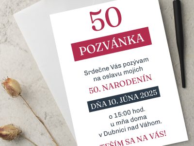 pozvánka na oslavu s vvýraznými tvarmi