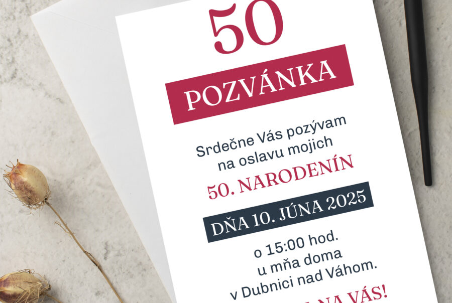 pozvánka na oslavu s vvýraznými tvarmi
