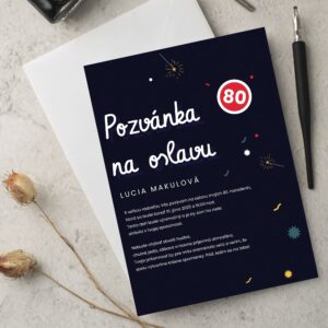 Moderna pozvanka na oslavu tmavomodra 80