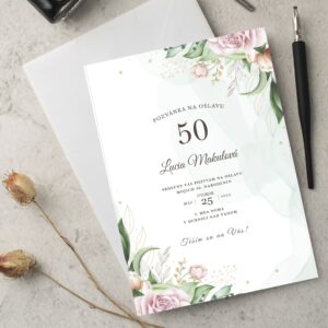 Pozvanka na oslavu floral kvietky 50