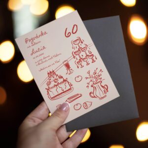 Pozvanka na oslavu handwritten pismo 60