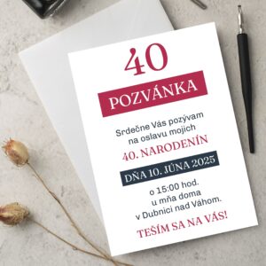 Pozvanka na oslavu s vyraznymi tvarmi 40