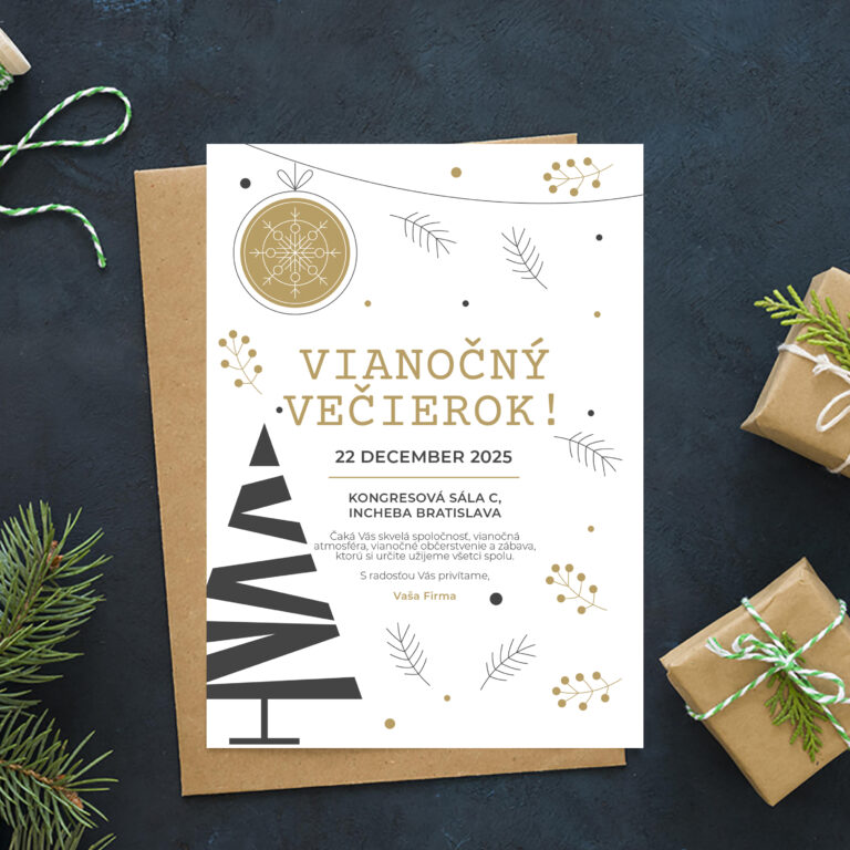Pozvánka na oslavu 17 Pozvánka na vianočný večierok – líniový stromček 10