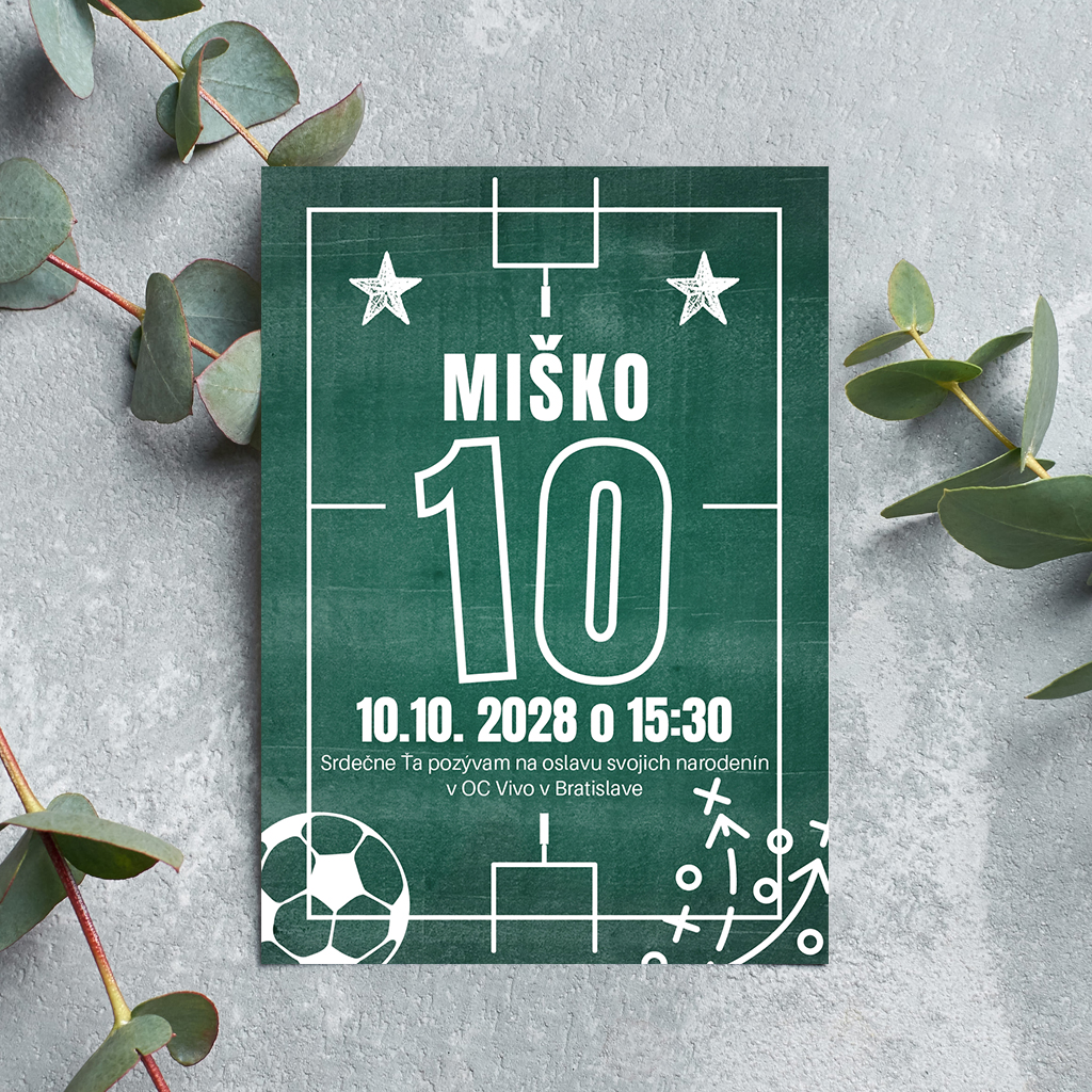 Pozvánky na narodeniny Futbal