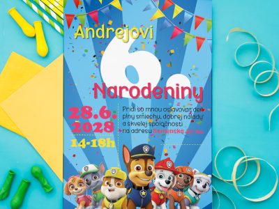 Pozvánka na narodeniny Labková patrola