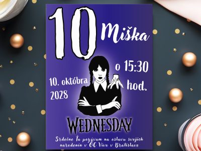 Ako vybrať ideálny dizajn pozvánky na oslavu – kompletný sprievodca 11 Pozvánka na narodeniny Wednesday