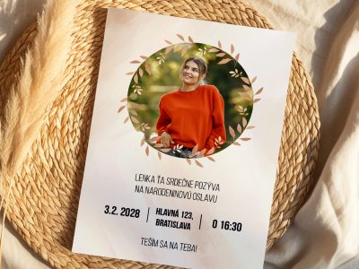 Pozvánka na narodeniny s fotkou
