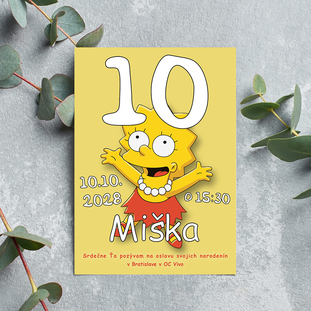 Pozvánky na narodeniny Simpsonovci